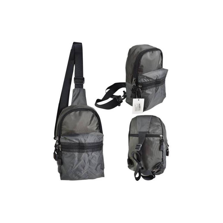 Bolso Morral Mochila Pequeña Para Viaje Gris 28x18x8cm