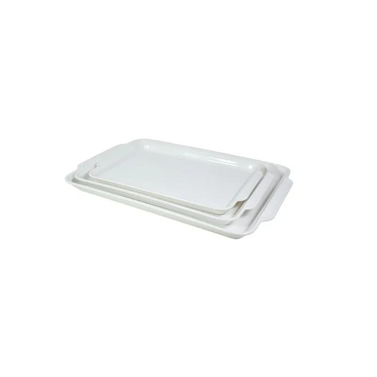 Bandejas Blancas De Plástico X3 Unidades