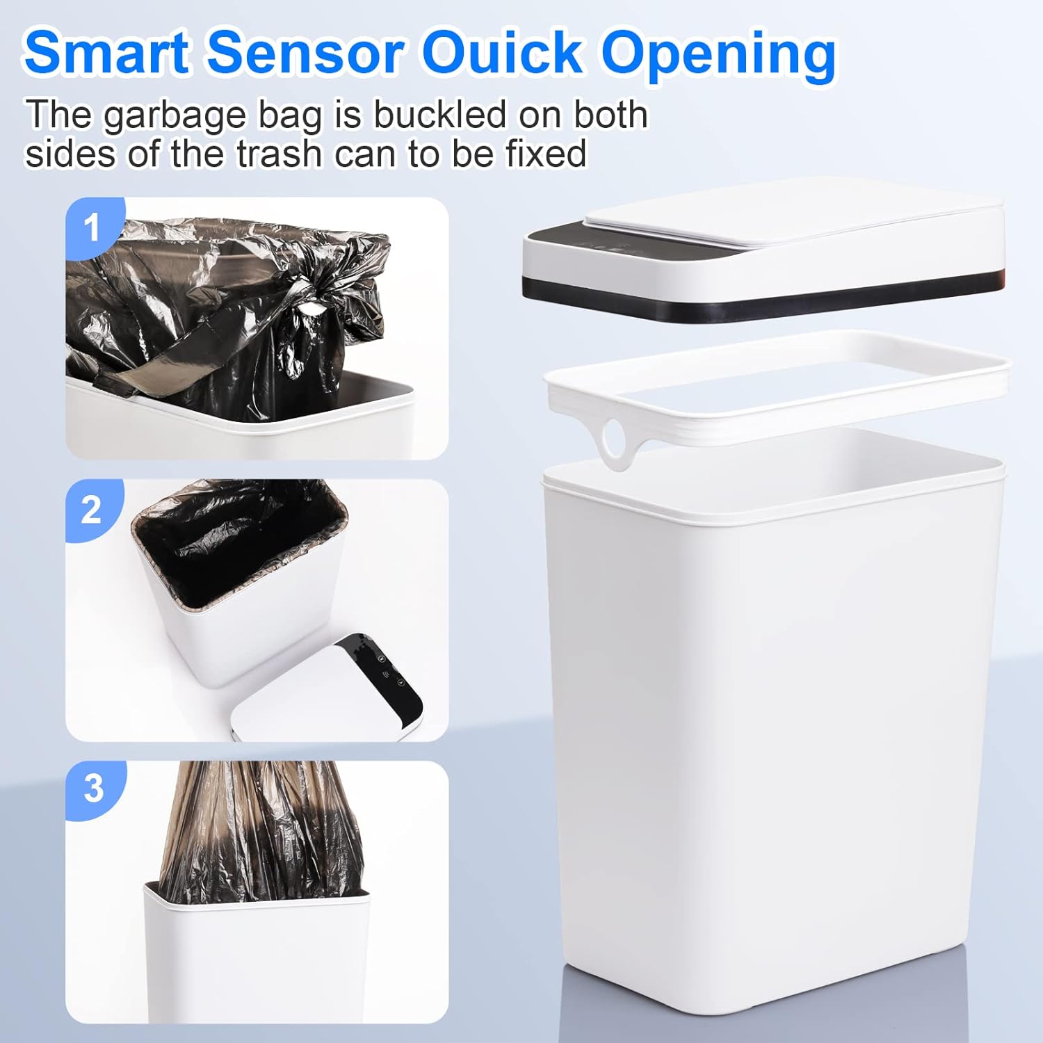 Basurero Inteligente De Baño Con Tapa Sensor