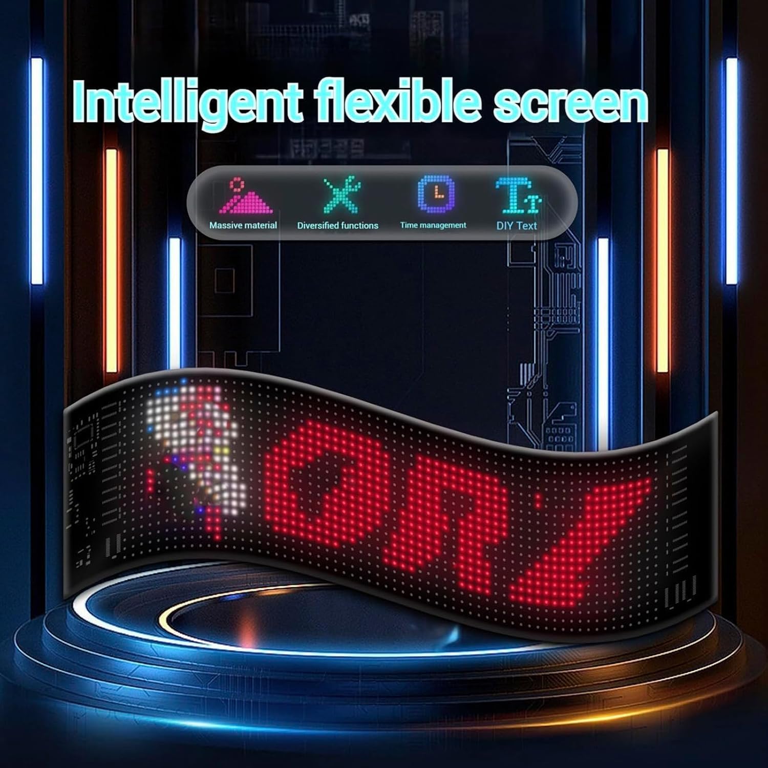 Led Pantalla Led De Ojos Texto Desplazable Animación