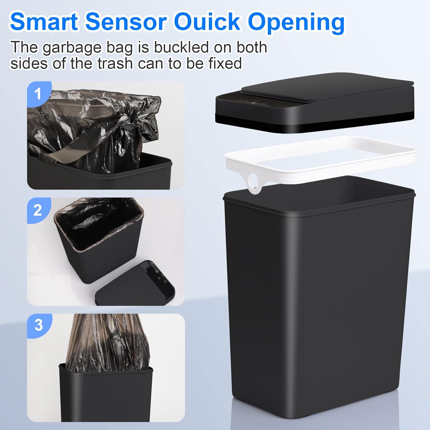 Basurero Inteligente De Baño Con Tapa Sensor