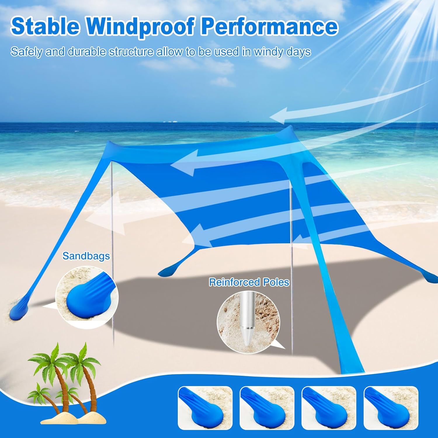 Gazebo de playa con proteccion UV