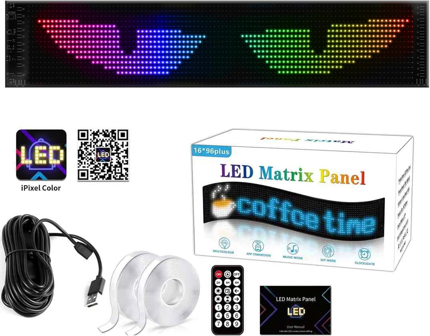 Led Pantalla Led De Ojos Texto Desplazable Animación