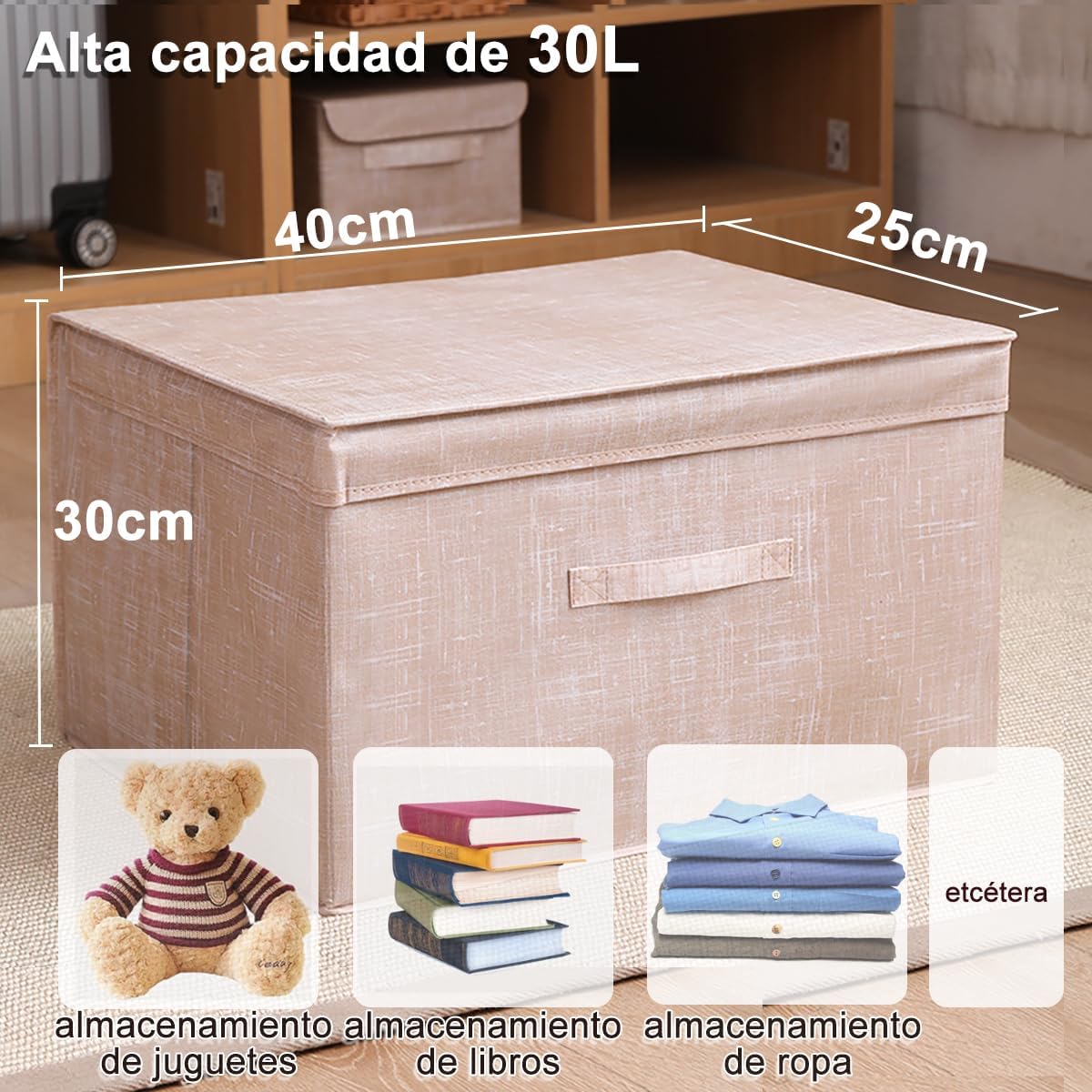 Caja organizadora de tela 40x30x25
