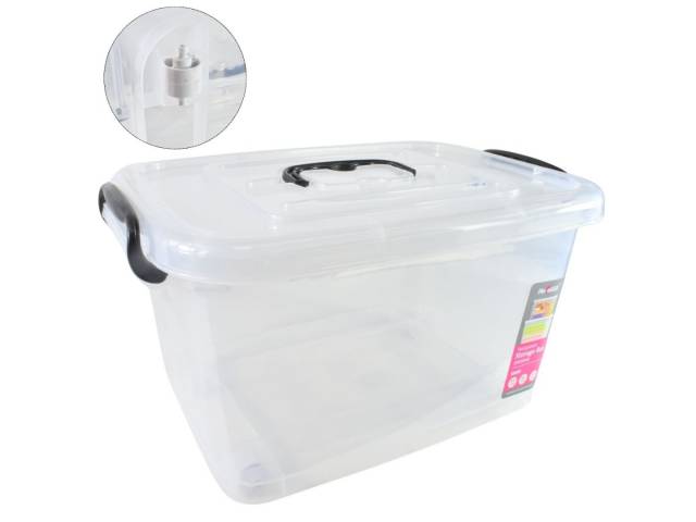 Caja Organizadora Plástica Con Tapa Y Asas Hogar Guarda Todo 42x39x23cm.