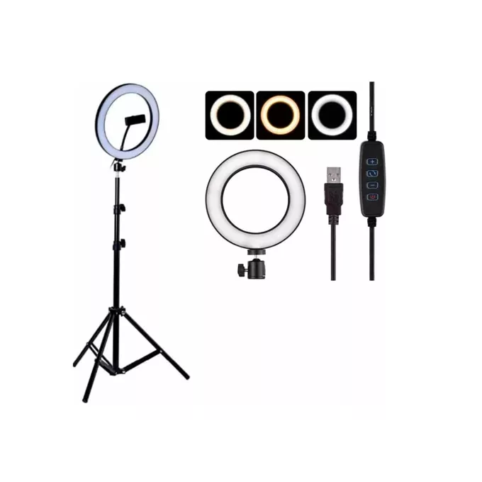 Aro de luz led flexible 2.2m 3 niveles con tripode