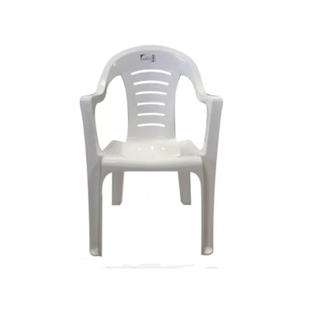 Silla jardín/eventos Pvc reforzada con posabrazos apilable