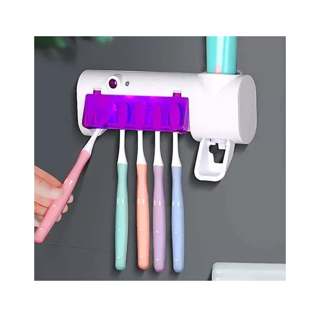 Esterilizador antibacterial pasta dientes y porta cepillo