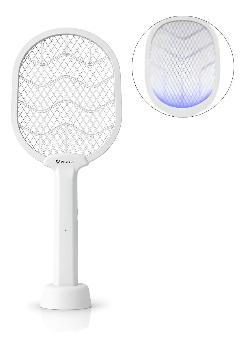 Raqueta Mata Mosquitos Recargable Vigore Luz Uv Base