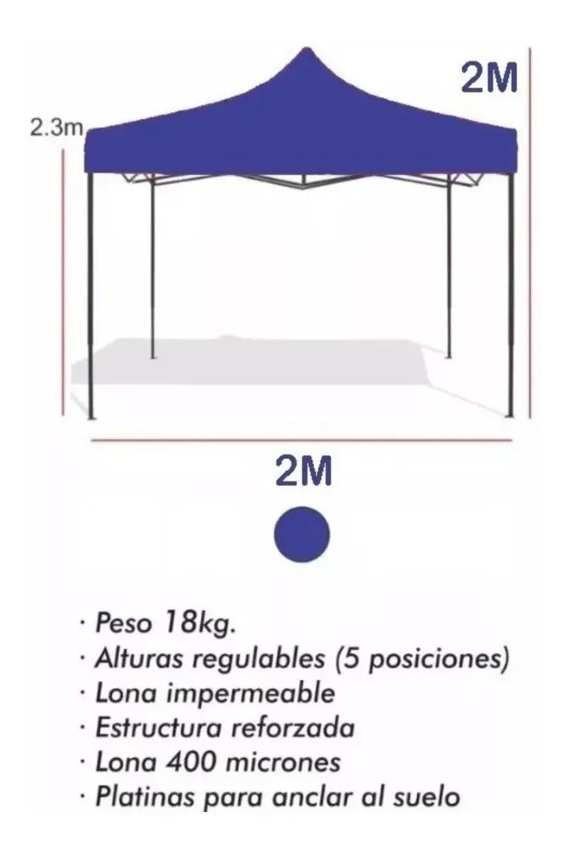 Gazebo 2x2 Reforzado E Impermeable Blanco Filtro Uv