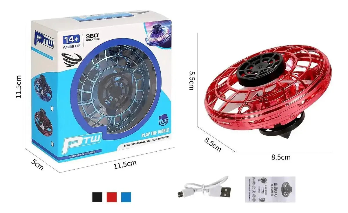 Dron Trompo Spiner Autónomo Recargable Luz Juguete Niñosø