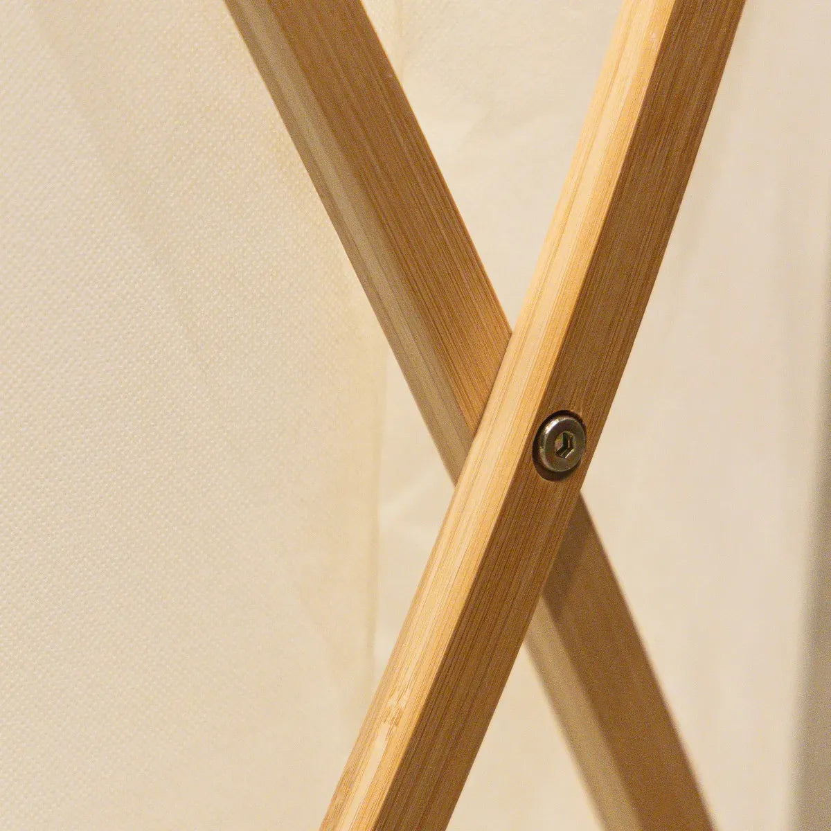 Canasto Plegable Para Ropa 70x44x34cm Madera Y Tela