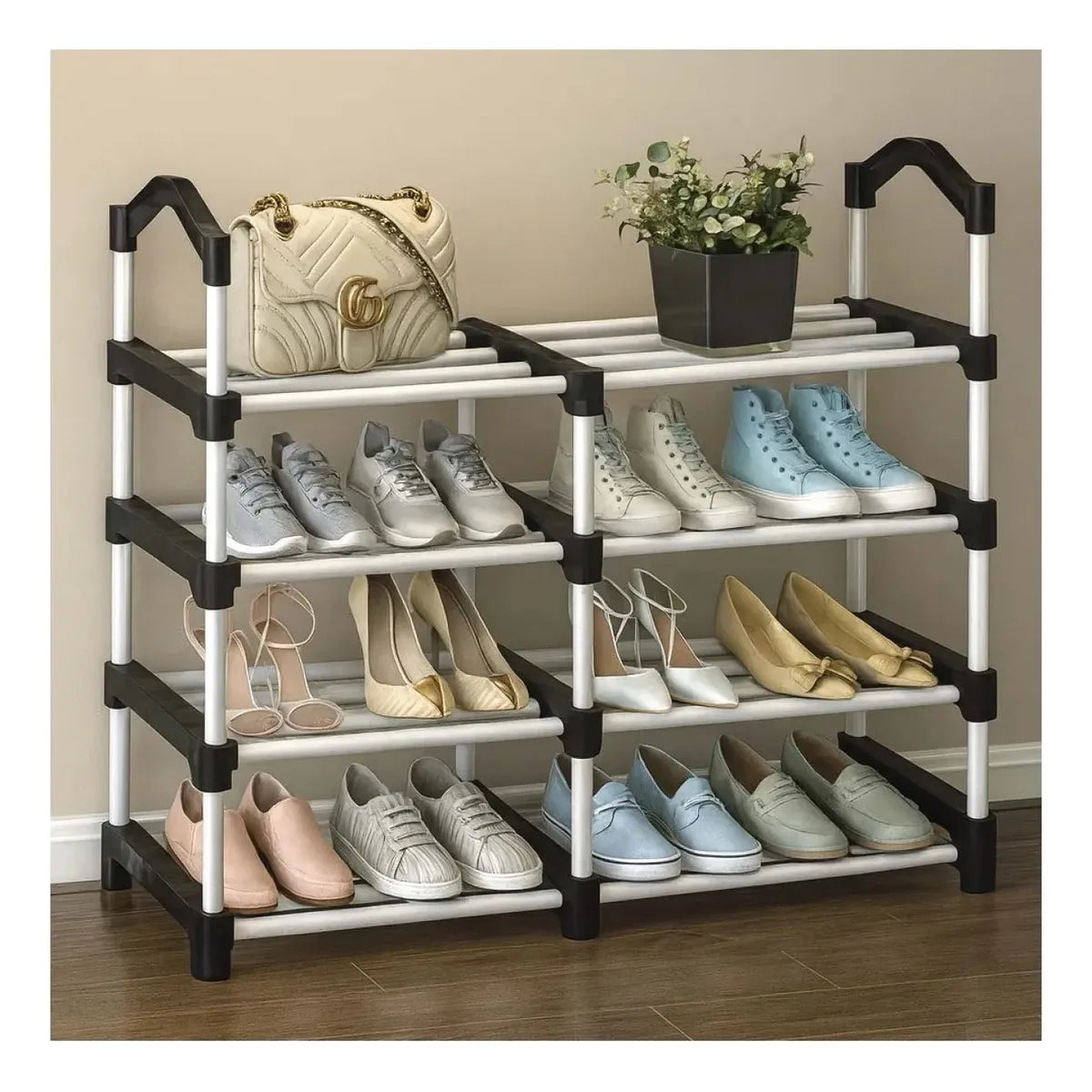 Organizador De Zapatos Metal 4 Estantes 65x75x26cm