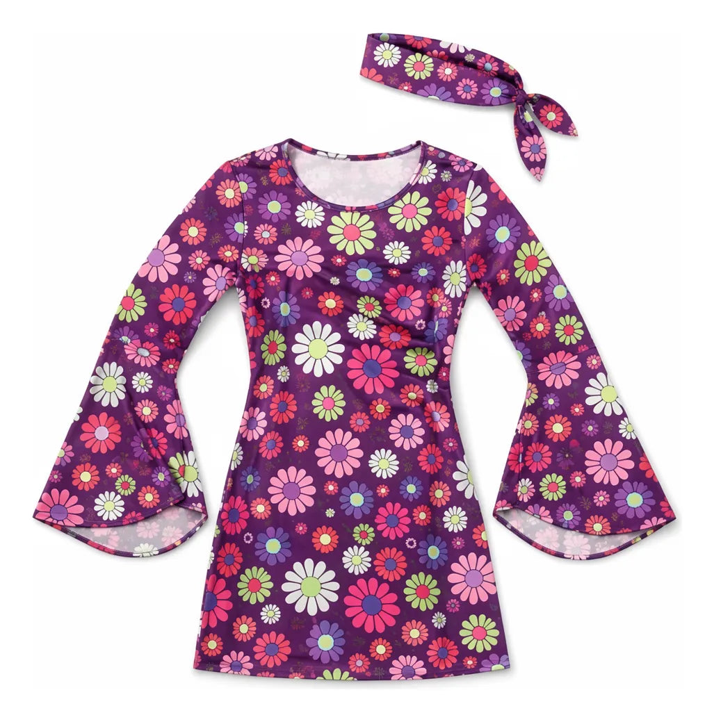 Disfraz Vestido Para Adulto Nostalgia Retro Modo Fiesta