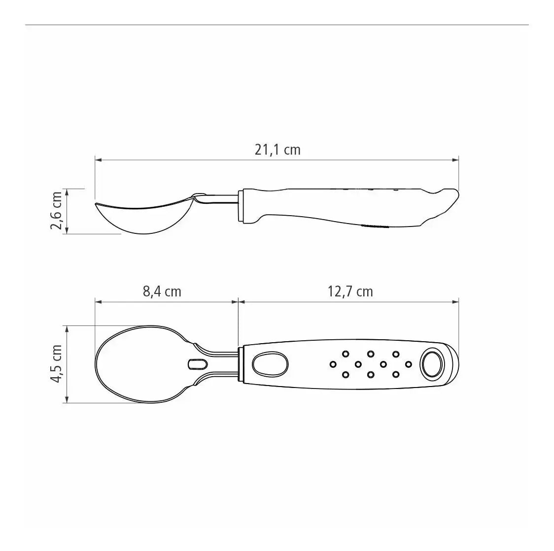 Cuchara para servir helado bola Tramontina Tramontina Inox Vermelho blanco