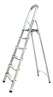 Escalera De Aluminio Plegable 6 Escalones Plateado