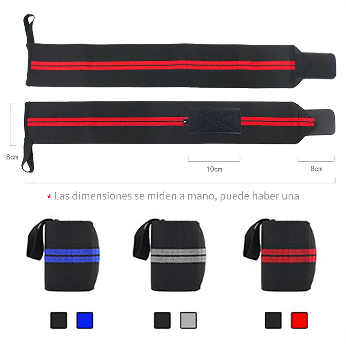 Par Muñequera Elastica Crossfit Para Gym Muñequera Deportiva Gris