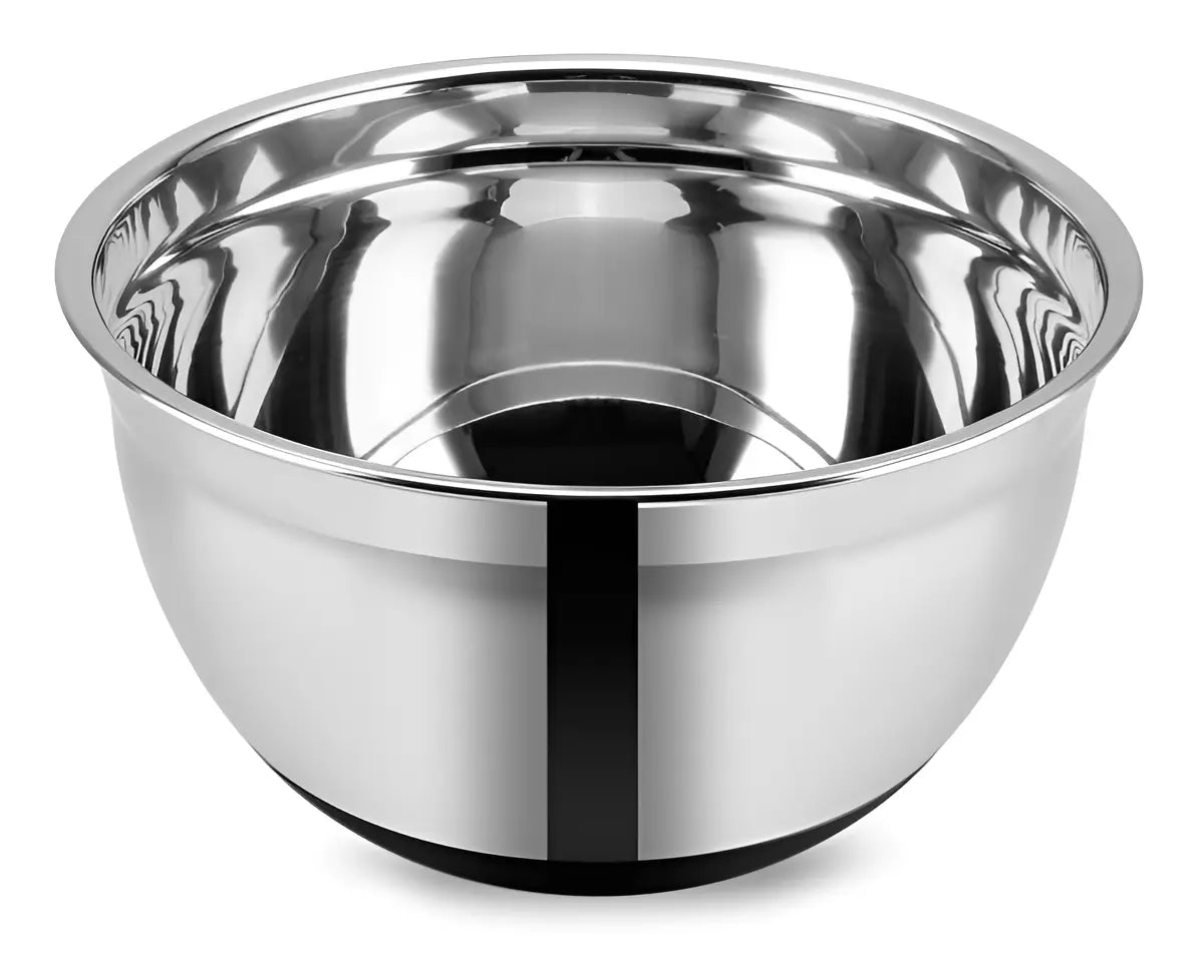 Bowl De Acero Inox. Con Base De Silicona Antideslizante 30cm