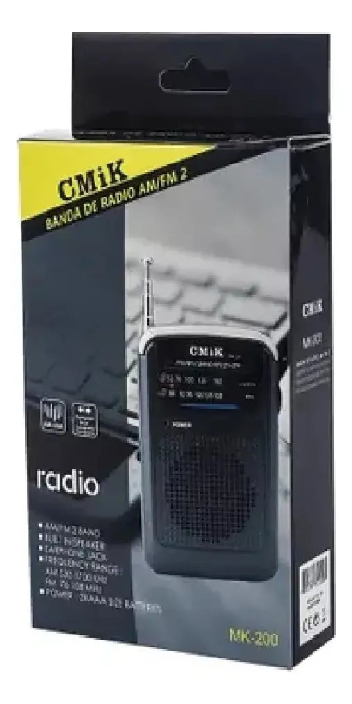 Radio De Mano Vertical Mk-200 Am/fm Color Negro
