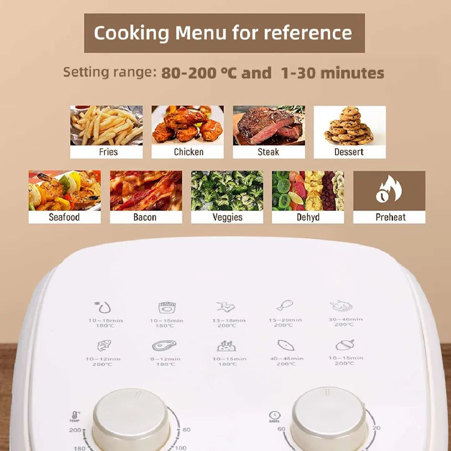 Freidora Sin Aceite Marvo 4,4lts Antiadherente 1350w Color Blanco