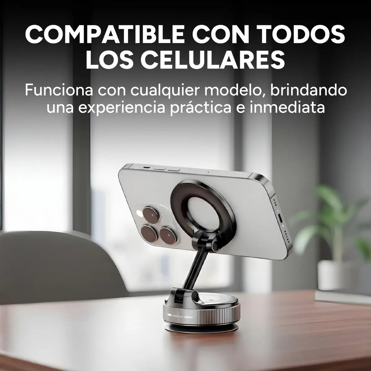 Soporte Magnético 360° Celular Auto Escritorio Firme Premium