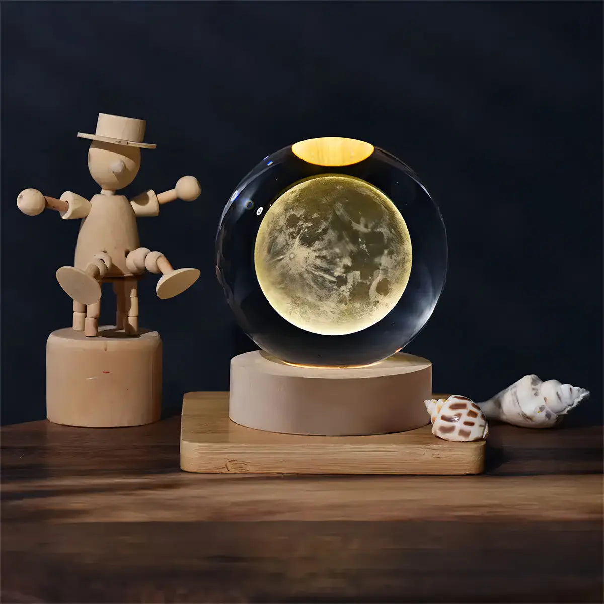 Lampara De Luna, Bola De Cristal Lampara Galaxia 3d, Lampara