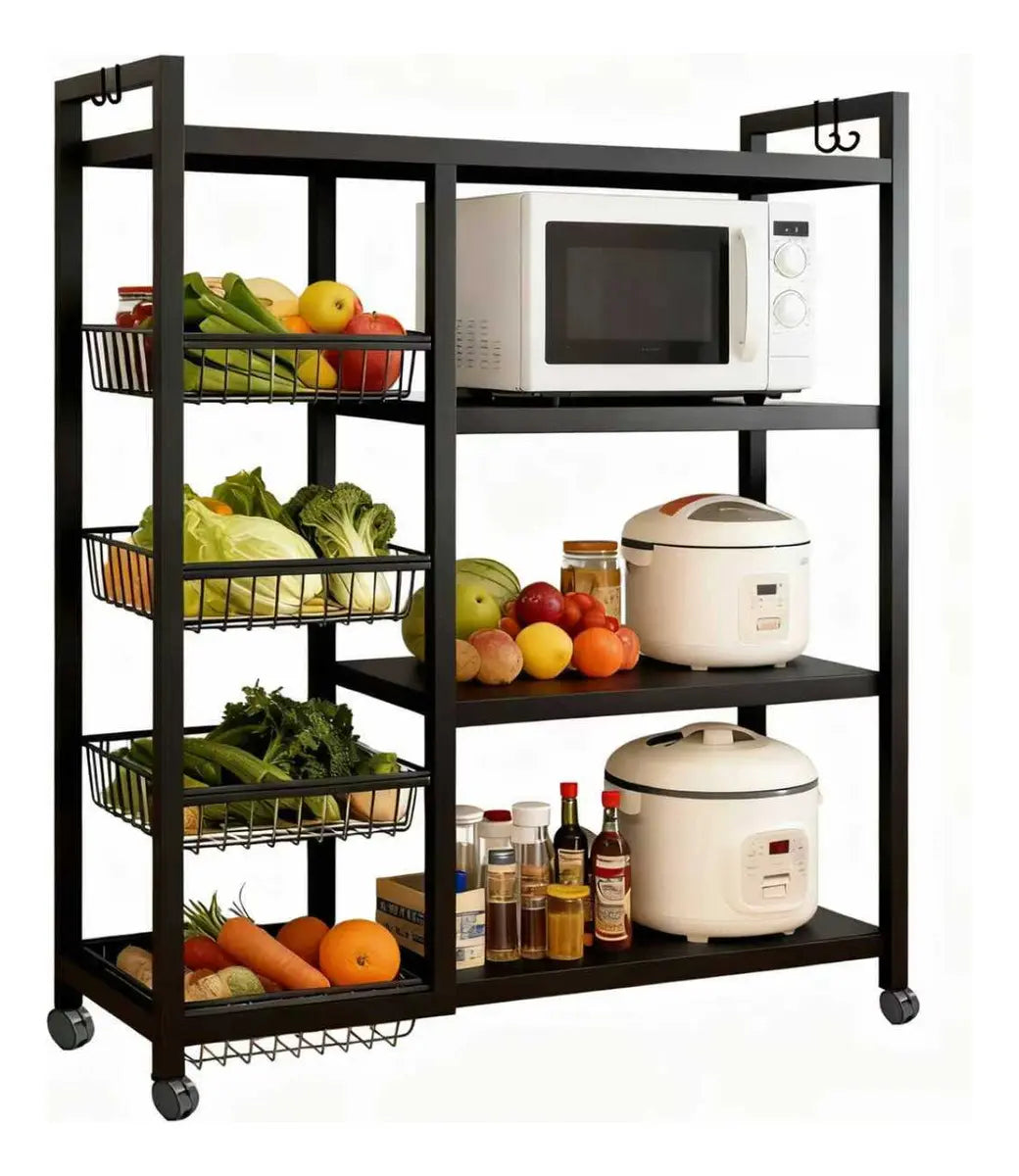 Rack Mueble Multiusos Con Repisas Cocina Horno Microondas