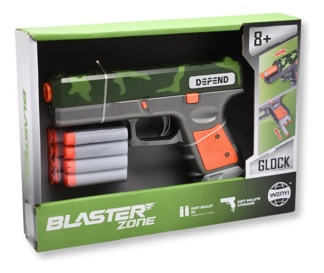 Pistola Lanza Dardos De Goma Eva X6 Balas Juguete Para Niños