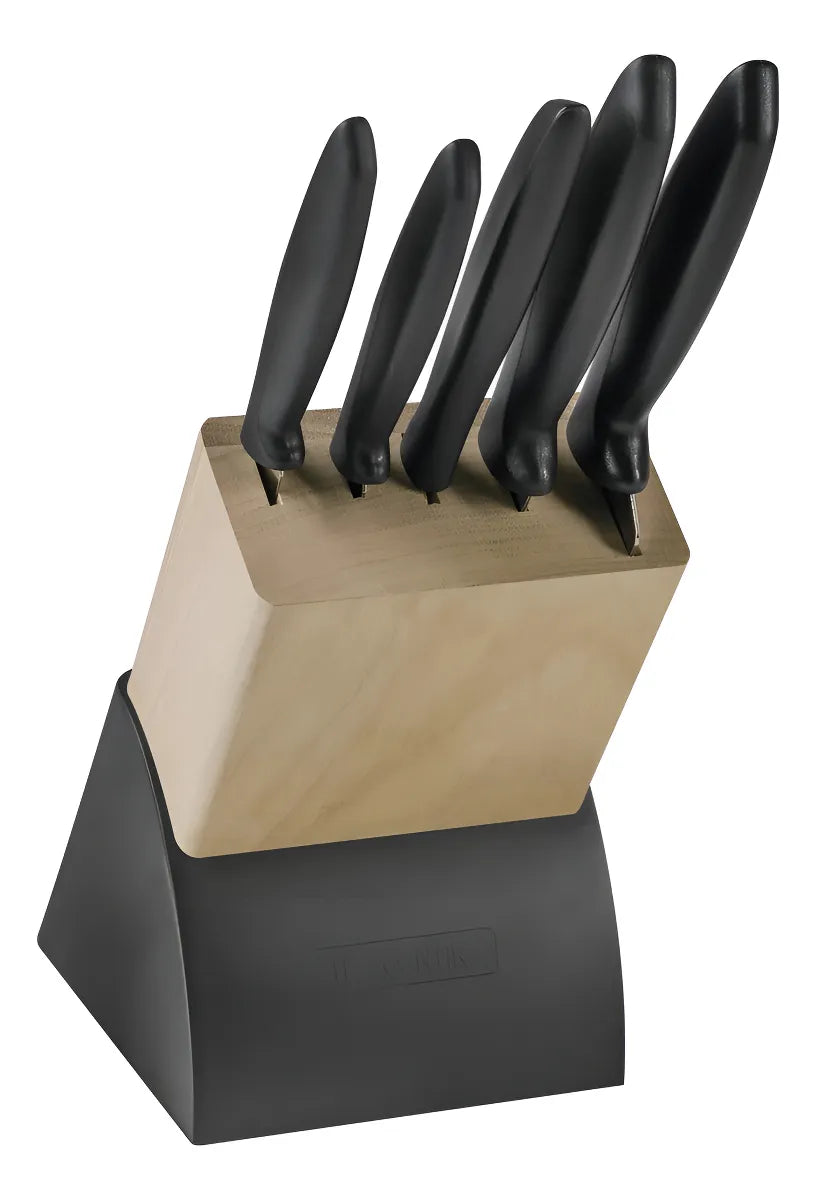 Juego De Cuchillos Tramontina Con Soporte De Madera 6 Piezas
