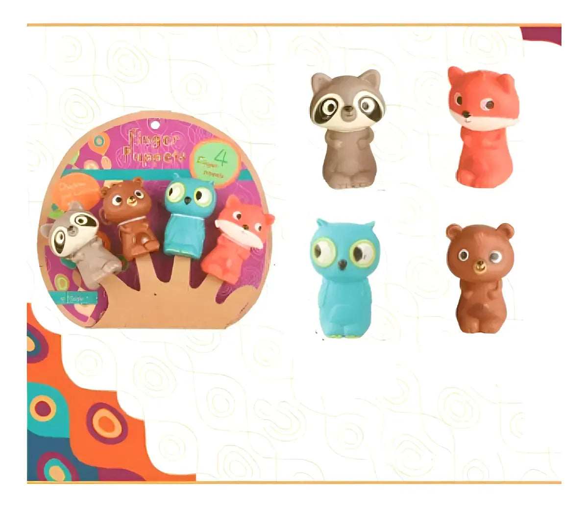 Titeres De Dedo X 4 Animalitos Marioneta Juguete De Silicona