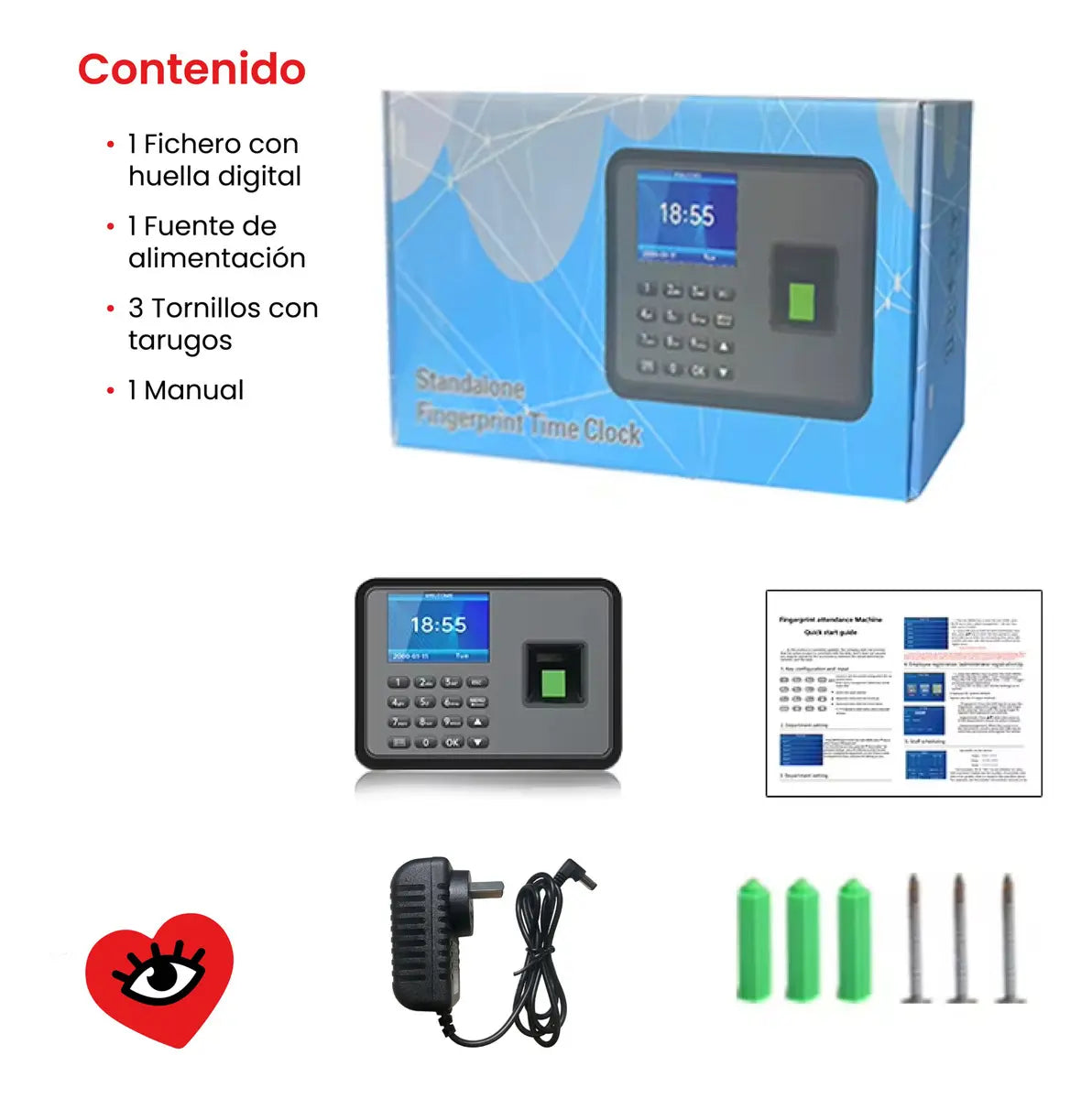 Reloj Control Hora Huella Biometrico Asistencia Personal Veoquiero