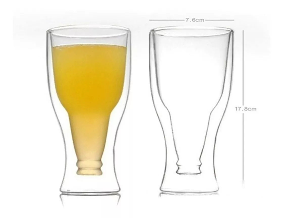 Vaso doble con forma de botella