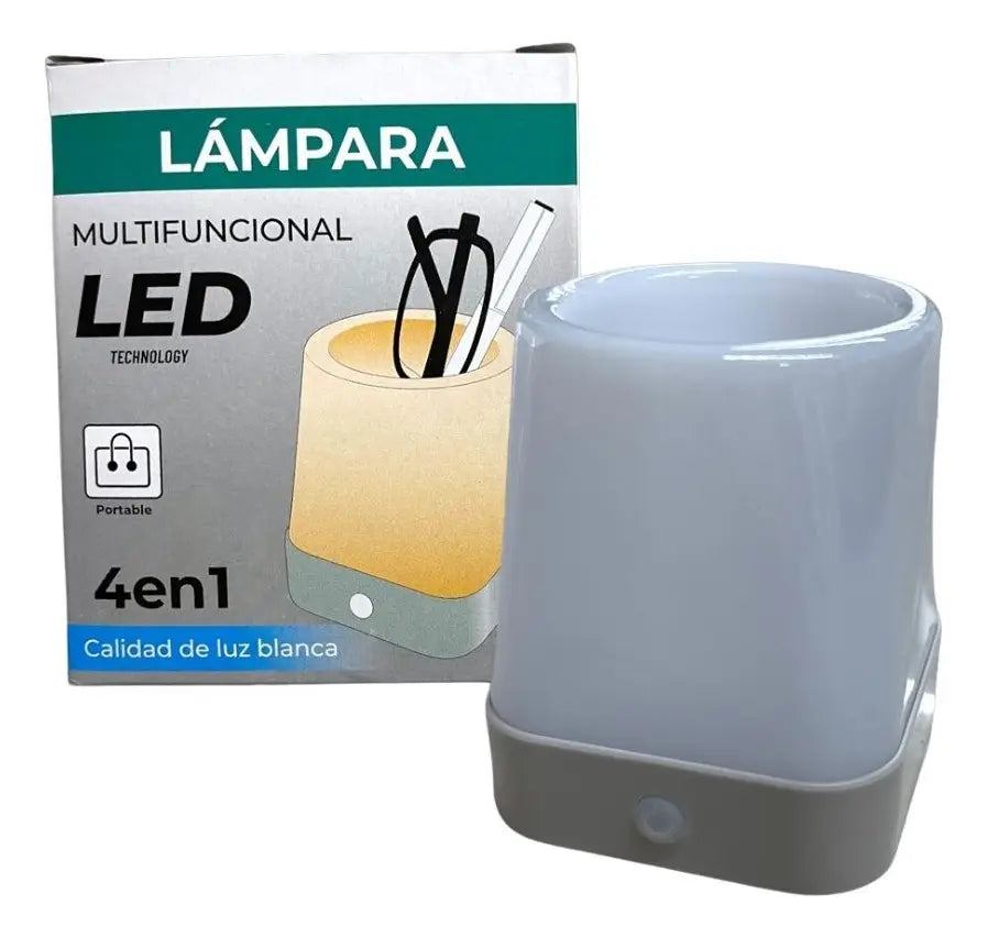 Lampara Portatil Con Soporte De Telefono Y Porta Lapiz