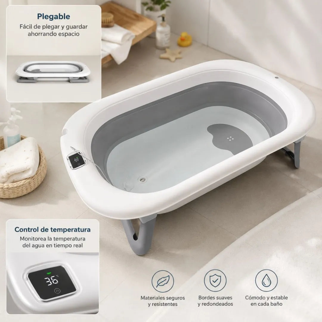 Bañera Plegable Con Control De Temperatura 75x47cm
