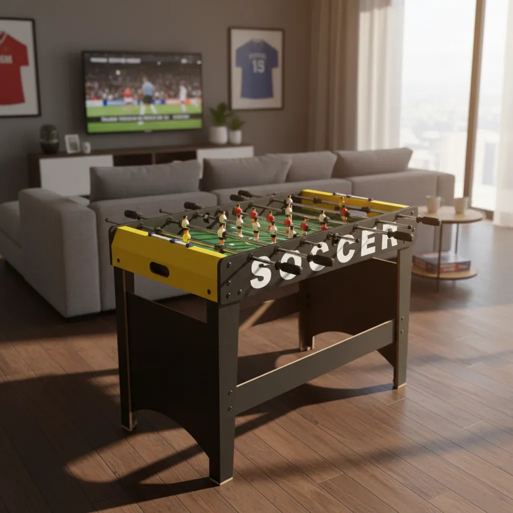 Futbolito Plegable Negro Y Amarillo 117x61x82cm Metegol