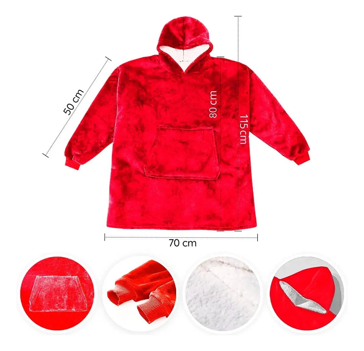 Buzo poncho polar con corderito unisex