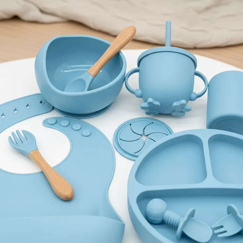 Kit De Destete Vajilla De Silicona Premium Con Babero