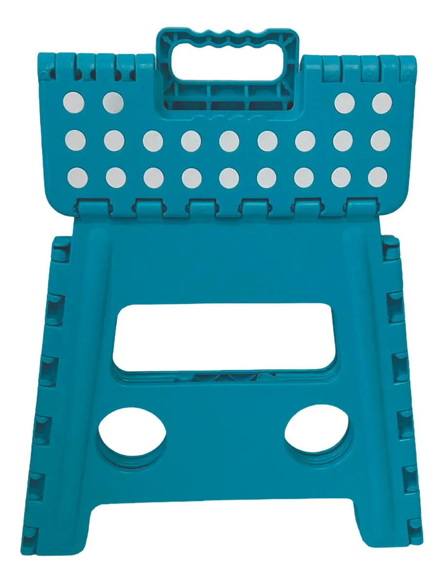 Banco Plegable Multiuso Resistente Banquito 32 Cm Alto 90 Kg Azul Oscuro