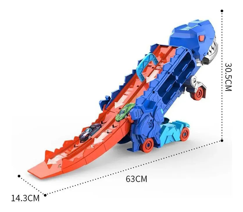 Set Dinosaurio Con Pista Y 2 Autos Juguete Interactivo