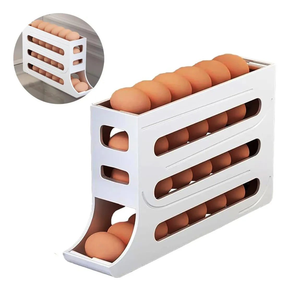 Huevera Organizador Dispensador De Huevo Para 20 A 25 Huevos