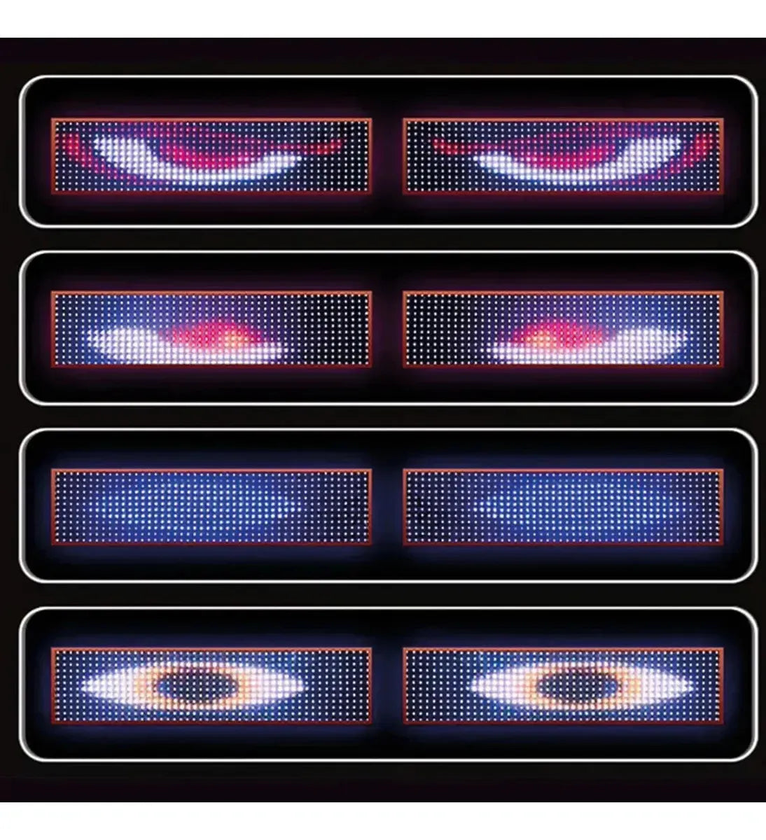 2pzs Pantalla Led Flexible Auto Rgb App Devil Eyes