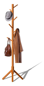 Perchero De Pie Selecta 8 Ganchos Madera Marrón Claro 175cm
