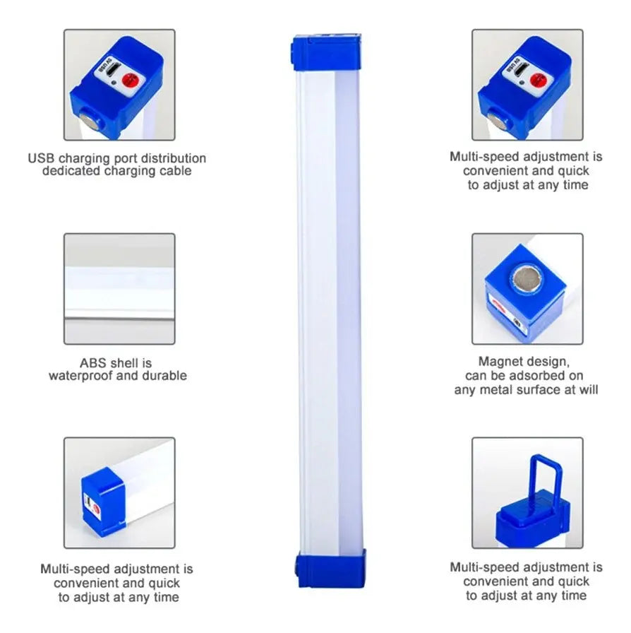 Tubo Led Recargable Emergencia 32cm Gaon Carga Usb Habitació