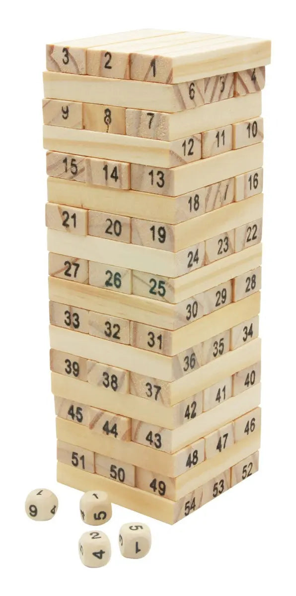 Jenga Clásico Juego de Destreza 54 Fichas Madera 6cm con Dad
