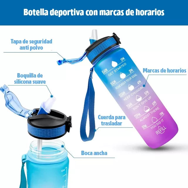 Botella motivacional de 1L