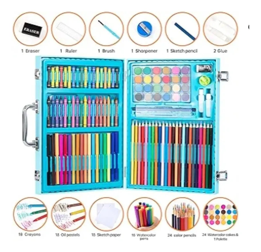 Valija Set Arte Escolar Maletin Didáctico 150 Piezas