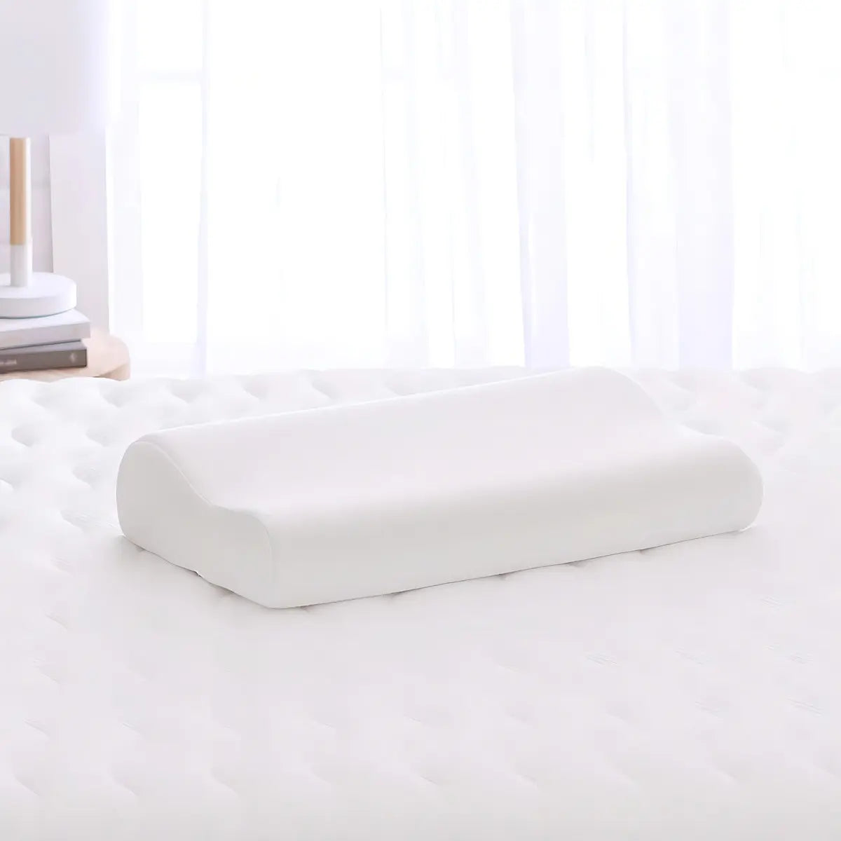 Almohada espuma memoria cervical viscoelastica ortopedica color blanco