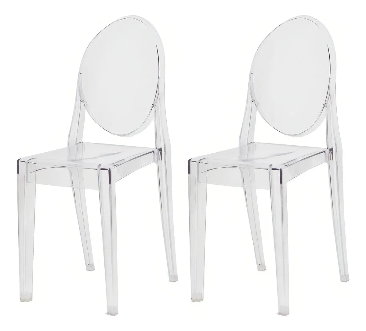 Juego De 2 Sillas Color Transparente Para Cocina Hogar