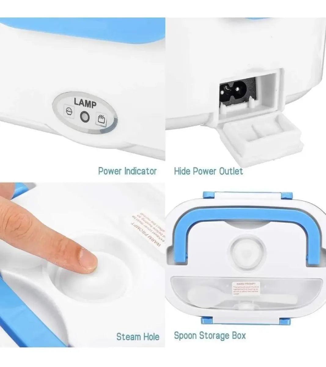 Tupper Calentador Vianda Lunchera Eléctrica Con Cuchara