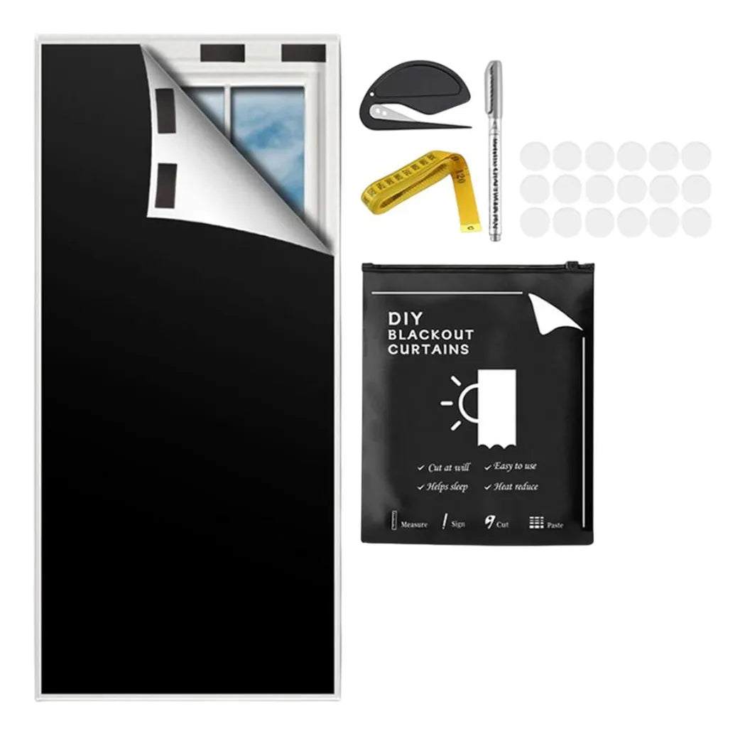 Cortina Blackout Autoadhesiva Lámina Cortina 1mt X 1.45 Mt